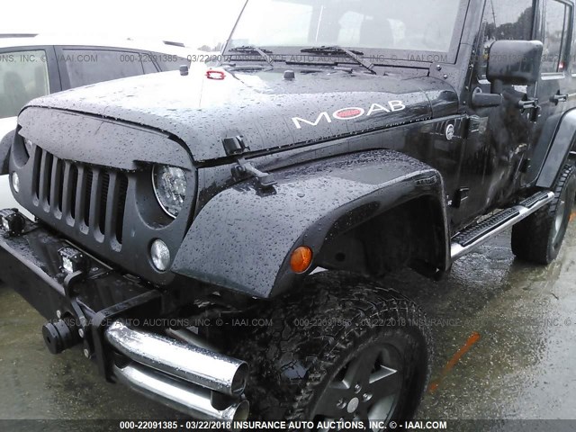 1C4BJWDG1FL523163 - 2015 JEEP WRANGLER UNLIMITE SPORT BLACK photo 6