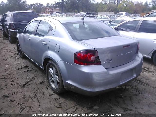 1C3CDZCB0DN636708 - 2013 DODGE AVENGER SXT SILVER photo 3