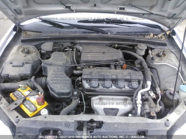 2HGES16563H571356 - 2003 HONDA CIVIC LX SILVER photo 10