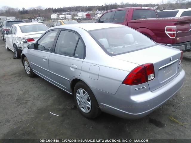 2HGES16563H571356 - 2003 HONDA CIVIC LX SILVER photo 3