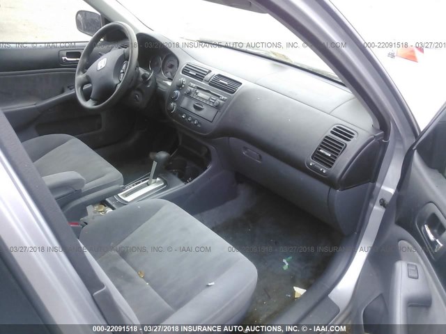 2HGES16563H571356 - 2003 HONDA CIVIC LX SILVER photo 5