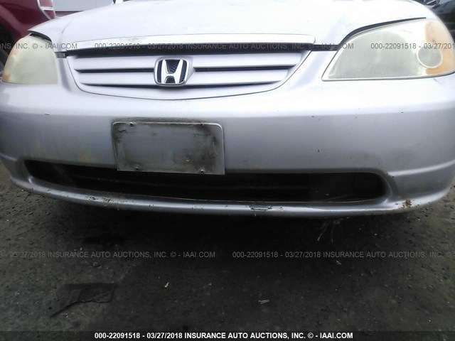 2HGES16563H571356 - 2003 HONDA CIVIC LX SILVER photo 6