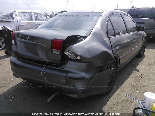 2HGES16385H580240 - 2005 HONDA CIVIC DX VP GRAY photo 4