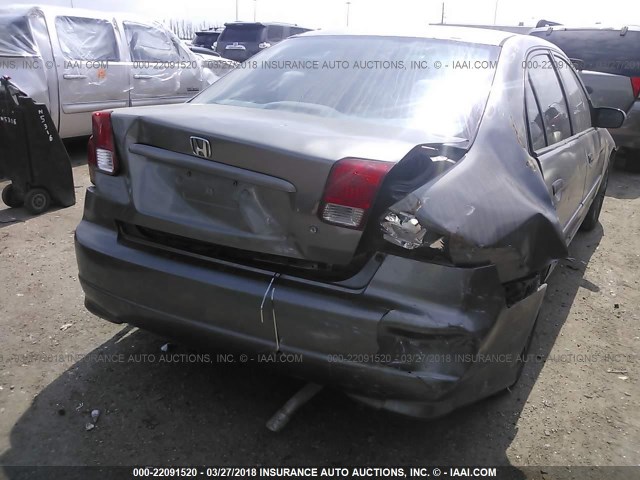 2HGES16385H580240 - 2005 HONDA CIVIC DX VP GRAY photo 6