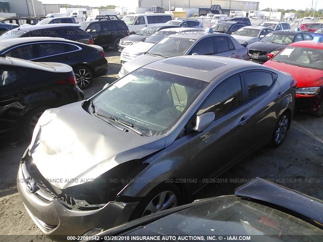 5NPDH4AE5DH207309 - 2013 HYUNDAI ELANTRA GLS/LIMITED GRAY photo 2