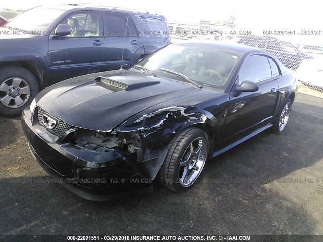 1FAFP42X31F220972 - 2001 FORD MUSTANG GT BLACK photo 2