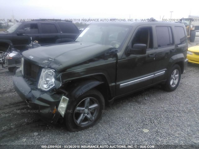 1J8GP58K58W171745 - 2008 JEEP LIBERTY LIMITED GREEN photo 2