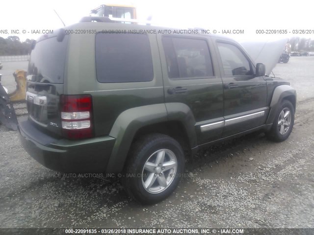 1J8GP58K58W171745 - 2008 JEEP LIBERTY LIMITED GREEN photo 4