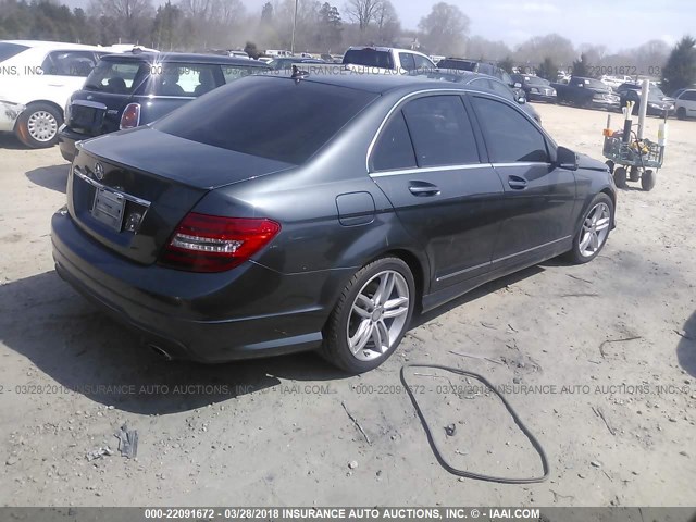 WDDGF8ABXDG125702 - 2013 MERCEDES-BENZ C 300 4MATIC GRAY photo 4