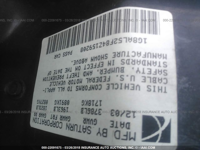 1G8AL52F84Z159208 - 2004 SATURN ION LEVEL 3 MAROON photo 9