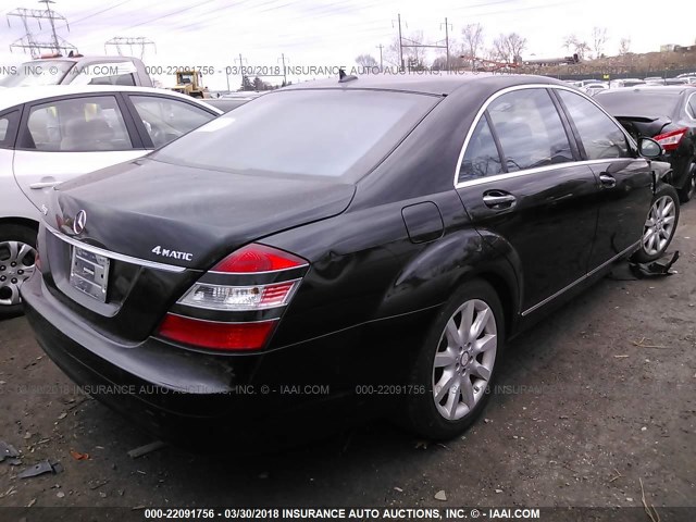 WDDNG86X18A176670 - 2008 MERCEDES-BENZ S 550 4MATIC BLACK photo 4