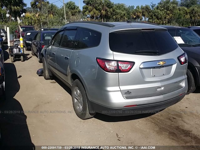 1GNKRFKD5DJ150744 - 2013 CHEVROLET TRAVERSE LS SILVER photo 3