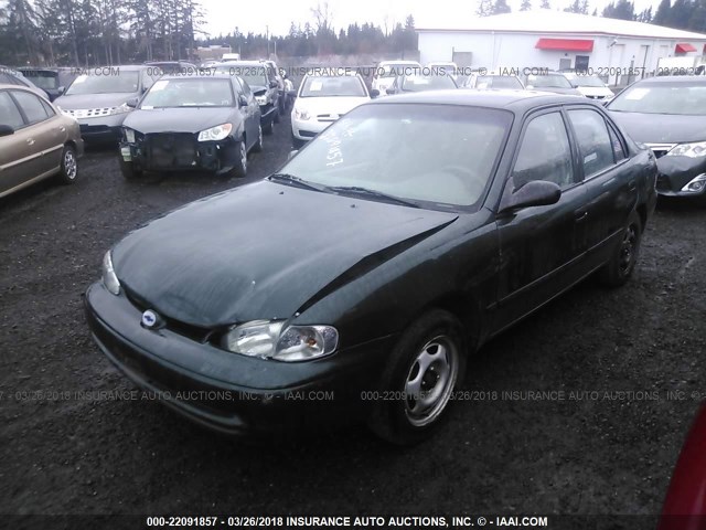 1Y1SK5282YZ433969 - 2000 CHEVROLET GEO PRIZM LSI GREEN photo 2