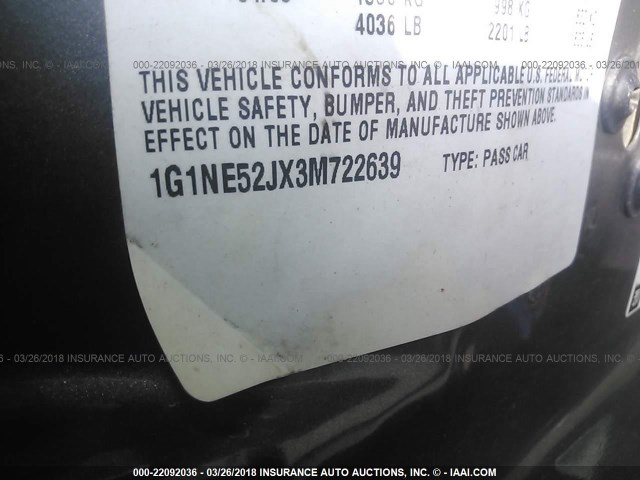 1G1NE52JX3M722639 - 2003 CHEVROLET MALIBU LS 灰色 照片 9