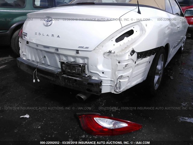 4T1FA38P38U136407 - 2008 TOYOTA CAMRY SOLARA SE/SLE/SPORT WHITE photo 6