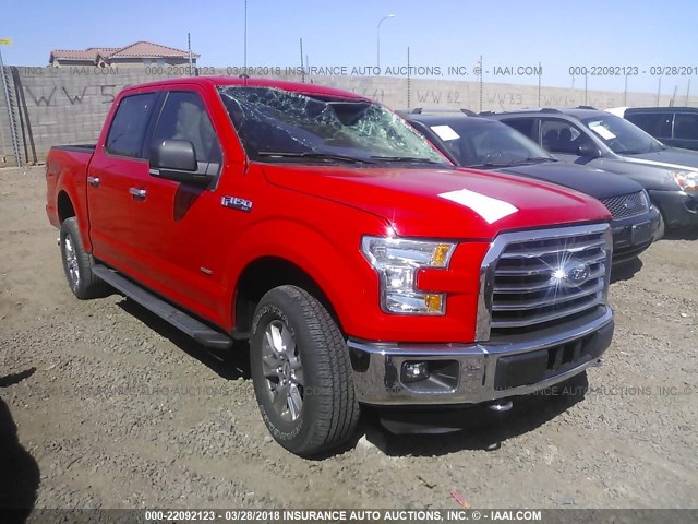 1FTEW1EG5FKD02512 - 2015 FORD F150 SUPERCREW RED photo 1