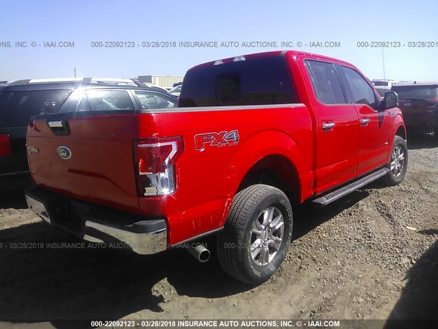 1FTEW1EG5FKD02512 - 2015 FORD F150 SUPERCREW RED photo 4