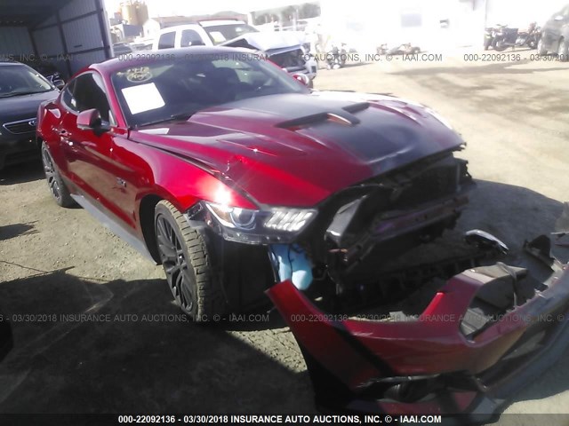 1FA6P8CF8F5351552 - 2015 FORD MUSTANG GT RED photo 1