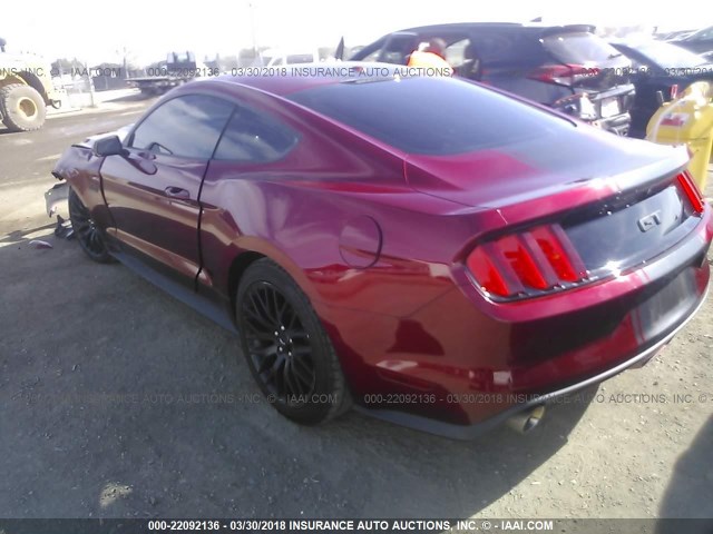 1FA6P8CF8F5351552 - 2015 FORD MUSTANG GT RED photo 3