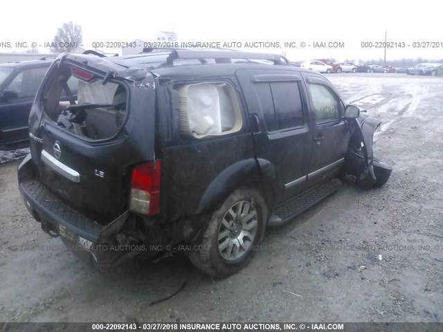 5N1AR1NB8BC604158 - 2011 NISSAN PATHFINDER S/LE/SE BLACK photo 4