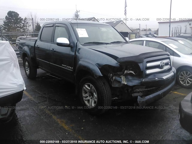 5TBET34166S525368 - 2006 TOYOTA TUNDRA DOUBLE CAB SR5 BLUE photo 1