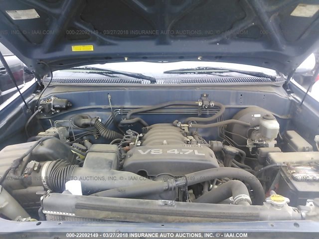 5TBET34166S525368 - 2006 TOYOTA TUNDRA DOUBLE CAB SR5 BLUE photo 10