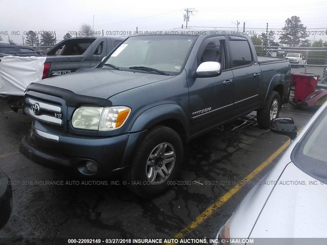5TBET34166S525368 - 2006 TOYOTA TUNDRA DOUBLE CAB SR5 BLUE photo 2