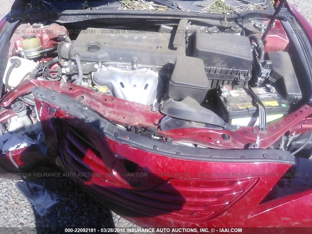 4T1BE46K97U141478 - 2007 TOYOTA CAMRY NEW GENERAT CE/LE/XLE/SE RED photo 10