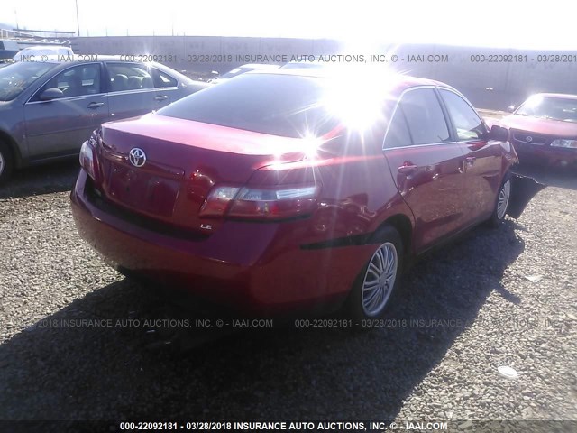 4T1BE46K97U141478 - 2007 TOYOTA CAMRY NEW GENERAT CE/LE/XLE/SE RED photo 4