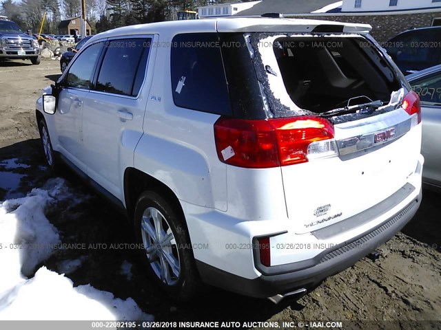 2GKFLSEK4H6263364 - 2017 GMC TERRAIN SLE WHITE photo 3