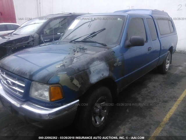 1FTYR14U61TA58075 - 2001 FORD RANGER SUPER CAB BLUE photo 2