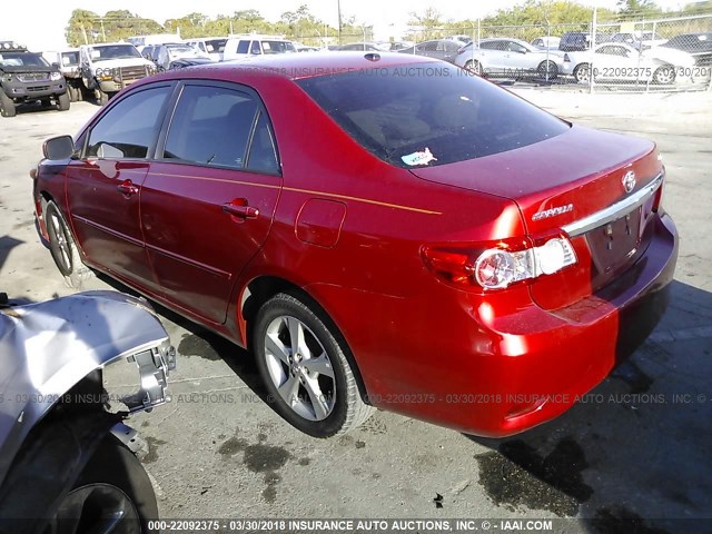 2T1BU4EE6BC602628 - 2011 TOYOTA COROLLA S/LE RED photo 3