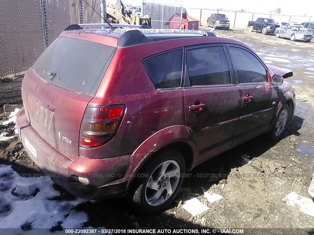 5Y2SL63805Z435317 - 2005 PONTIAC VIBE MAROON photo 4