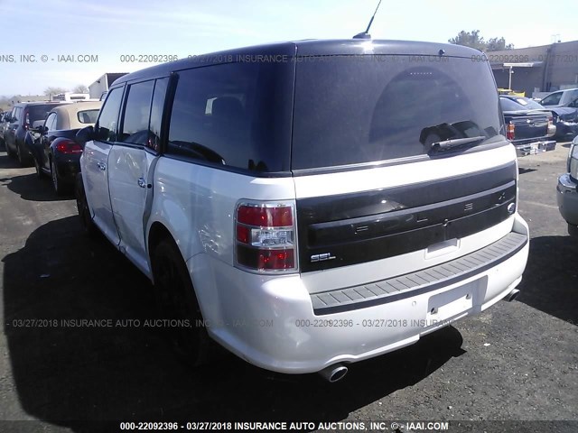 2FMGK5C81GBA00634 - 2016 FORD FLEX SEL WHITE photo 3