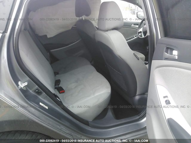 KMHCT4AE6EU683999 - 2014 HYUNDAI ACCENT GLS/GS GRAY photo 8