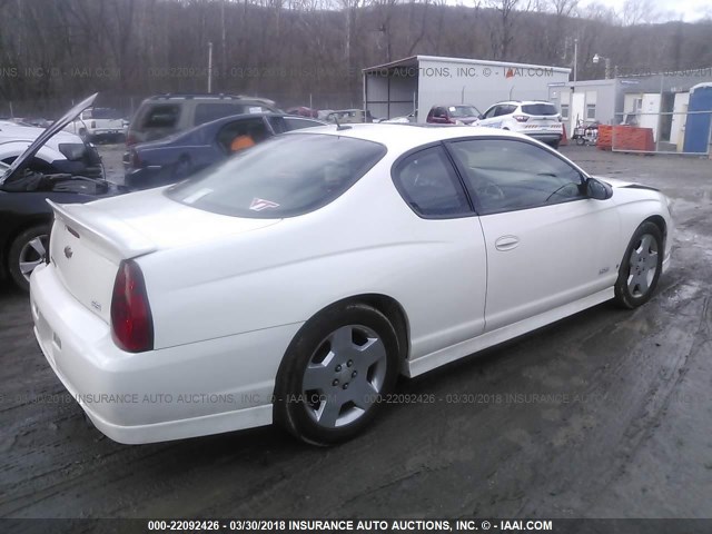 2G1WL15C369387676 - 2006 CHEVROLET MONTE CARLO SS WHITE photo 4