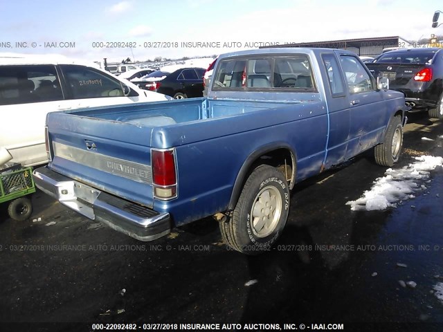 1GCDT14B3F8139320 - 1985 CHEVROLET S TRUCK S10 BLUE photo 4