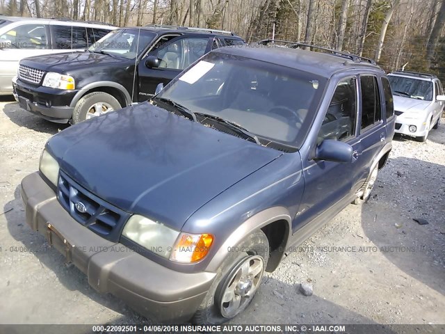 KNDJA723715055616 - 2001 KIA SPORTAGE BLUE photo 2