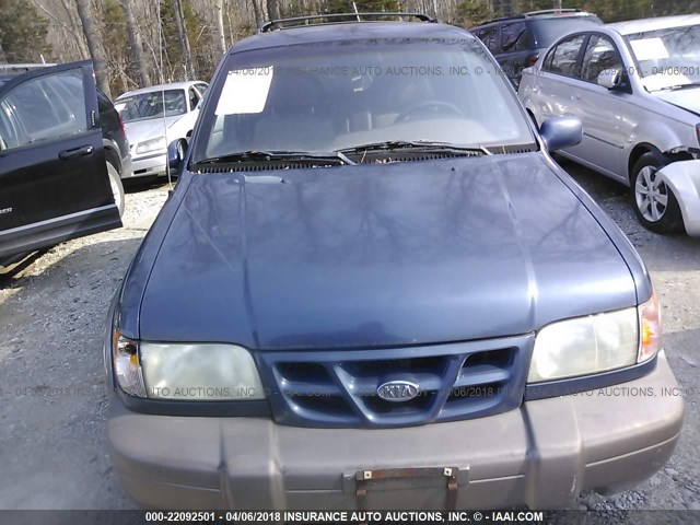 KNDJA723715055616 - 2001 KIA SPORTAGE BLUE photo 6