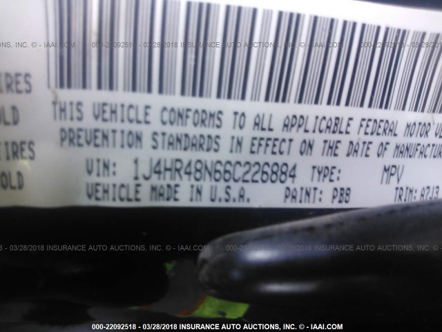 1J4HR48N66C226884 - 2006 JEEP GRAND CHEROKEE LAREDO/COLUMBIA/FREEDOM 深蓝色 照片 9