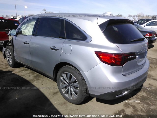 5FRYD4H44EB034889 - 2014 ACURA MDX TECHNOLOGY SILVER photo 3