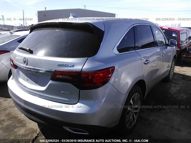 5FRYD4H44EB034889 - 2014 ACURA MDX TECHNOLOGY SILVER photo 4