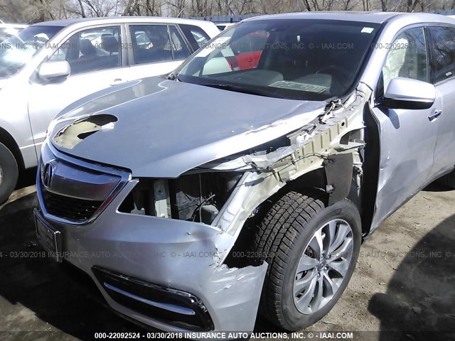 5FRYD4H44EB034889 - 2014 ACURA MDX TECHNOLOGY SILVER photo 6