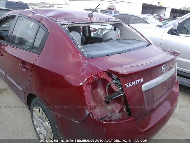 3N1AB6AP5BL663392 - 2011 NISSAN SENTRA 2.0/2.0S/SR/2.0SL RED photo 6