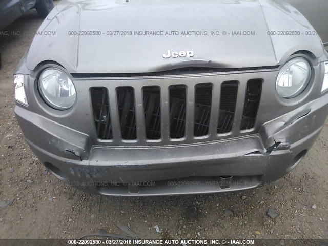 1J8FT47008D644738 - 2008 JEEP COMPASS SPORT ოქროსფერი ფოტო 6