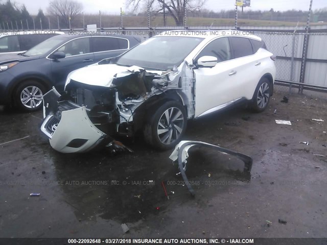 5N1AZ2MG2GN156689 - 2016 NISSAN MURANO S/SL/SV/PLATINUM WHITE photo 2