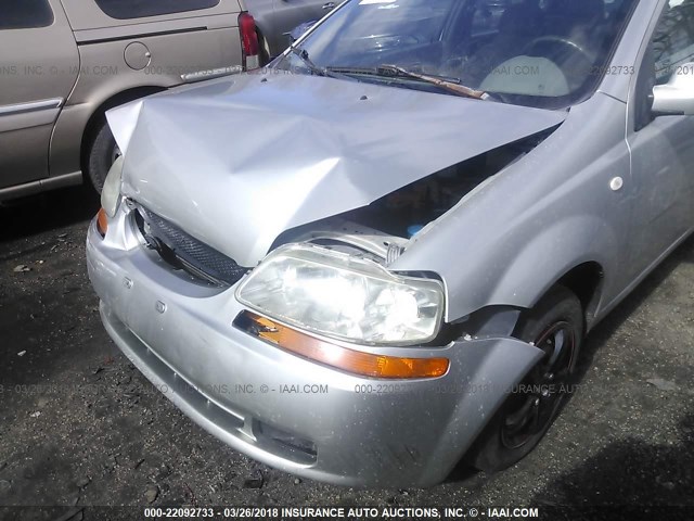 KL1TD62685B413406 - 2005 CHEVROLET AVEO LS SILVER photo 6