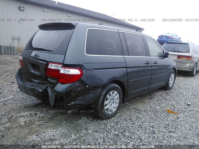 5FNRL38275B076426 - 2005 HONDA ODYSSEY LX GRAY photo 4