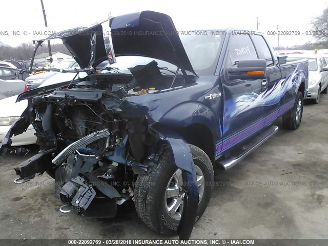 1FTFX1EF2EKE36532 - 2014 FORD F150 SUPER CAB BLUE photo 2