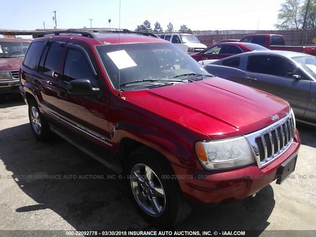 1J8GW68J94C330276 - 2004 JEEP GRAND CHEROKEE OVERLAND RED photo 1